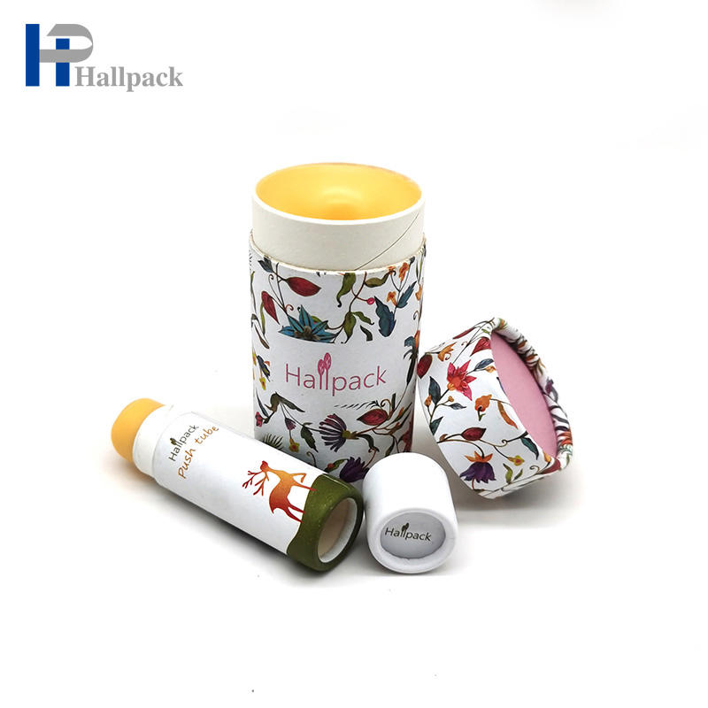 El papel de empaquetado blanco biodegradable del tubo 0.3oz Brown del desodorante de la cartulina de Kraft de 2 onzas empuja hacia arriba el bálsamo labial