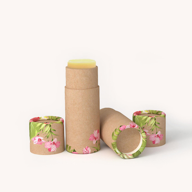 Embalaje de papel desodorante Kraft reciclado de alta calidad, tubo de papel de color, papel personalizado, barra de loción Ukai, embalaje cilíndrico