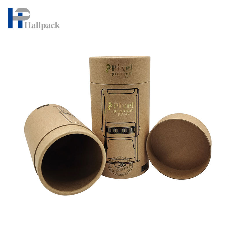 Tubos respetuosos del medio ambiente del papel de Kraft del sello del cilindro de encargo que empaquetan para los productos del hogar