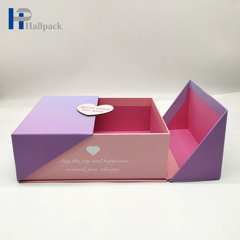 Caja de regalo vacía impresa aduana al por mayor de la caja de cartón de papel hecha a mano