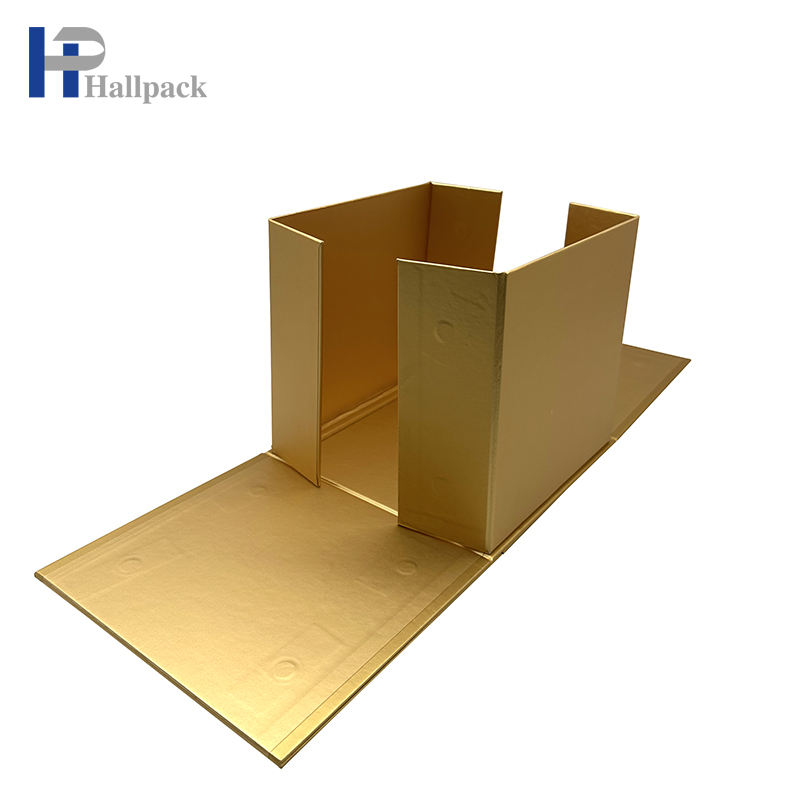 Caja de papel de empaquetado de oro plegable al por mayor de la tapa magnética de la forma cuadrada de la caja de papel