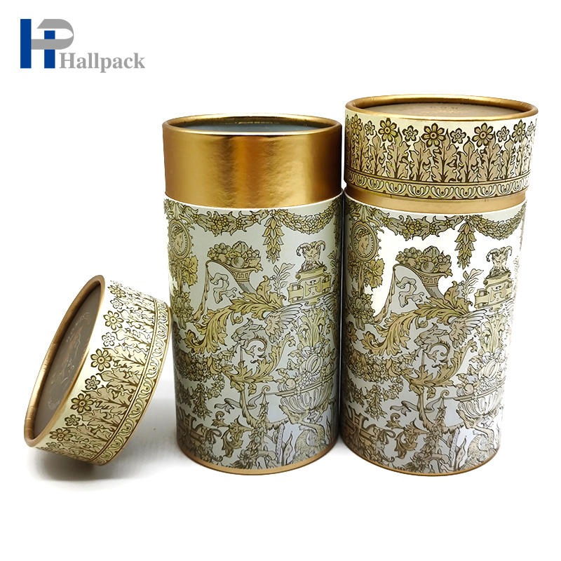 Tubo de papel de aluminio dorado, agitador de delineador de ojos, caja de papel de embalaje personalizada, tubo, cilindro de papel de calidad alimentaria más barato para té