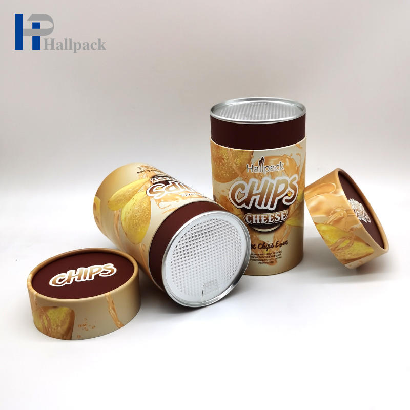 Latas de tubo de papel de cubierta interior de rasgón fácil con sello de calidad alimentaria al por mayor